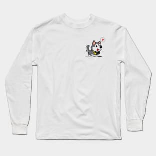 cute huskie by the chest Long Sleeve T-Shirt